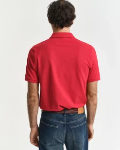 Gant Regular Fit Shield Pique Shirt Ruby Red
