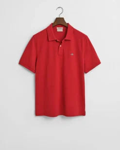 Gant Regular Fit Shield Pique Shirt Ruby Red