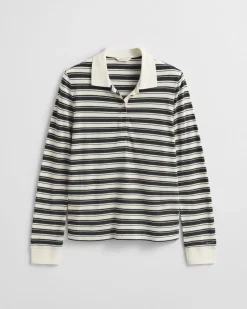 Gant Striped Ls Polo Cream