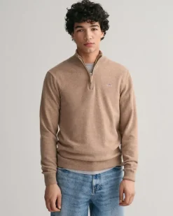 Gant Superfine Lambswool Jumper Dk Sand Melange