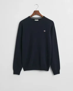 Gant Superfine Lambswool Crew Neck Jumper Marine