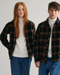 Gant Teens Checked Shield Overshirt Black