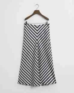 Gant Woman Chevron Striped Skirt Evening Blue