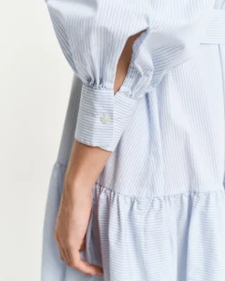 Gant Woman Classic Striped Poplin Dress Fresh Blue