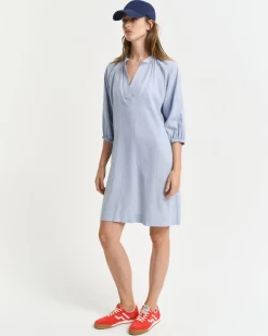 Gant Woman Linen Dress Light Blue