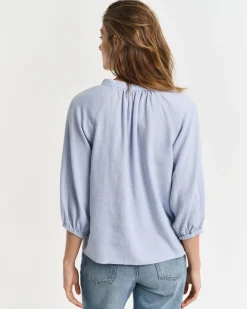 Gant Woman Linen SS Blouse Light Blue