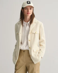 Gant Woman Slim Texture Blazer Jacket Linen