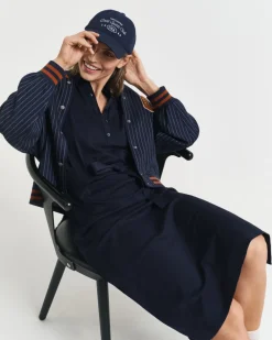 Gant Woman SS Pique Polo Dress Evening Blue