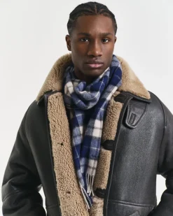 Gant Wool Check Scarf Persian Blue