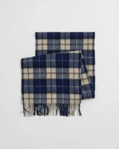 Gant Wool Check Scarf Persian Blue