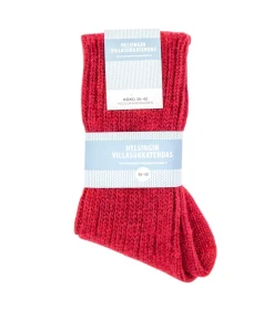 Helsingin Villasukkatehdas villasukat puolukanpunainen