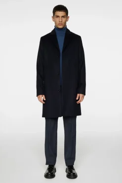 J.Lindeberg August Melton Cashmere Coat JL Navy