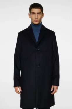 J.Lindeberg August Melton Cashmere Coat JL Navy