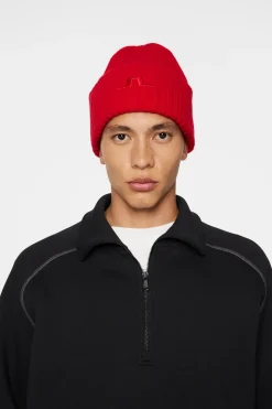 J.Lindeberg Jive Wool Beanie Barbados Cherry