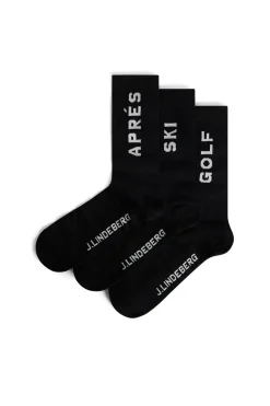 J.Lindeberg Miles Sock 3-Pack Black
