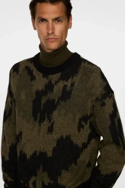 J.Lindeberg Nate Graphic Jacquard Knit Forest Green