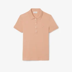 Lacoste L.12.D Slim Fit Stretch Mini Piqué Polo Shirt Pinkish Beige