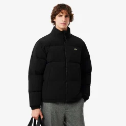 Lacoste Men’s Water-Repellent Hooded Down Jacket Black