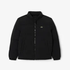 Lacoste Men’s Water-Repellent Hooded Down Jacket Black