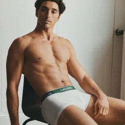 Lacoste 3-Pack Stretch Cotton Trunks Black/White/Grey