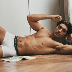 Lacoste 3-Pack Stretch Cotton Trunks White