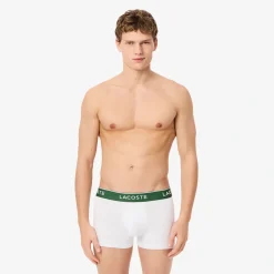 Lacoste 3-Pack Stretch Cotton Trunks White