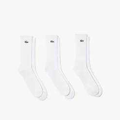 Lacoste Unisex Lacoste Sport High-Cut Socks Three Pack White