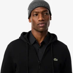 Lacoste Zip-Up Fleece Hoodie Noir