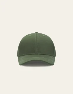 Les Deux Crew Organic Baseball Cap Chive