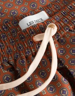 Les Deux Stan AOP Swim Shorts Terracotta/Pineapple