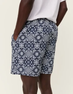Les Deux Stan AOP Swim Shorts Light Ivory/Dark Navy