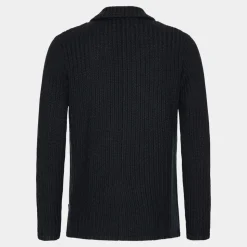 Less Worries Merino Cable Blazer Navy