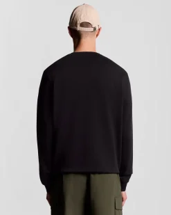 Lyle & Scott Cotton Crew Neck Sweatshirt Jet Black