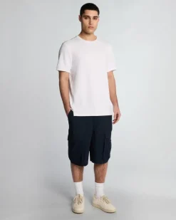 Lyle & Scott Cotton Linen Cargo Shorts Dark Navy