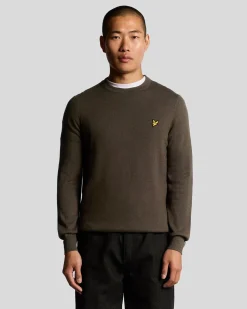 Lyle & Scott Cotton Merino Crew Neck Jumper Espresso