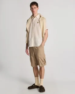 Lyle & Scott Hemp Short Sleeve Shirt Natural