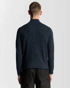 Lyle & Scott Lambswool Blend 1/4 Zip Jumper Dark Navy Marl