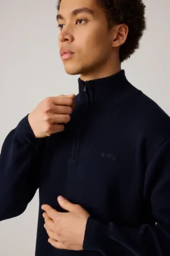 Makia Coal Half Zip Knit Navy