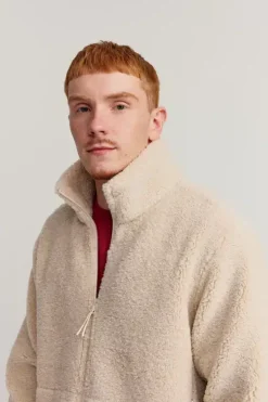 Makia Lodge Zip Fleece Off White