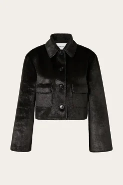 Malina Seressa Faux Boxy Jacket Chocolate