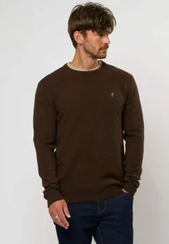 MCS Adrian Lambswool Knit Dark Brown Melange