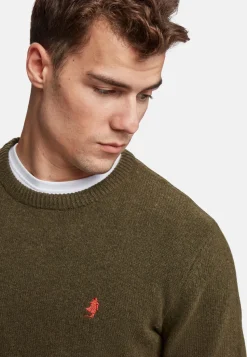 MCS Adrian Lambswool Knit Green Melange