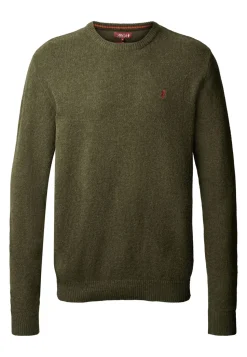 MCS Adrian Lambswool Knit Green Melange