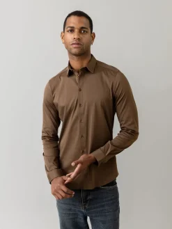 Mos Mosh Gallery Mmgmarco Jersey Shirt Chocolate Brown