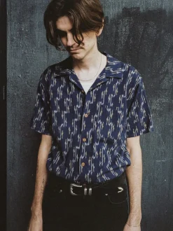 Nudie Jeans Arvid Ikat Shirt Blueberry