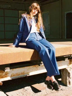 Nudie Jeans Holly Western Denim Pants Blue