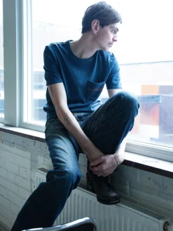 Nudie Jeans Ricky Pocket T-Shirt Washed Blue