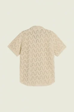OAS Atlas Cuba Crochet Shirt Ecru
