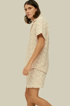 OAS Atlas Cuba Crochet Shirt Ecru