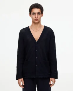 OAS Net Cardigan Nero